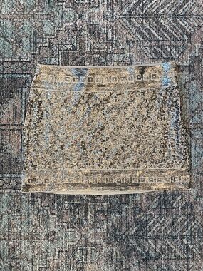 Gold Sequin Mini Skirt Size S Party Holiday NYE Vegas Glam Statement